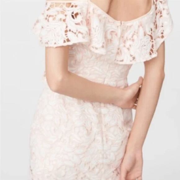 Club Monaco Nawale Pink & White Lace One Shoulder Dress - Picture 3 of 12